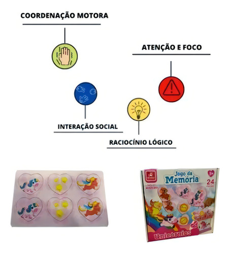 Jogo Da Memória Unicórnios - Brincadeira De Criança