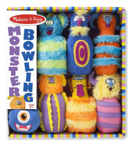 Juego De Bolos Monster Plush De 6 Pines Bolsa De Almace...