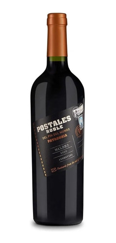 Vino Postales Del Fin Del Mundo Roble Malbec X750cc