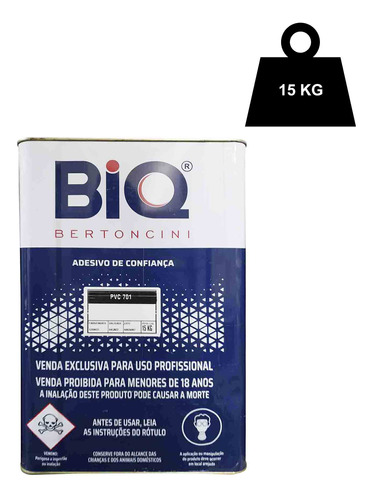 Cola Para Vinil Borracha Flexível  Biq 701 Pvc 15kg Premium