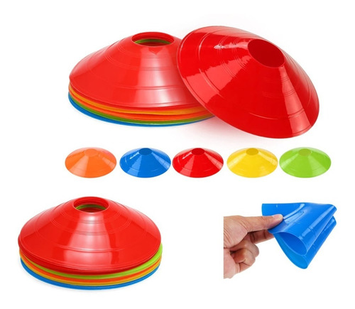 10 Conos Lenteja De Entrenamiento Agilidad Multicolor Futbol