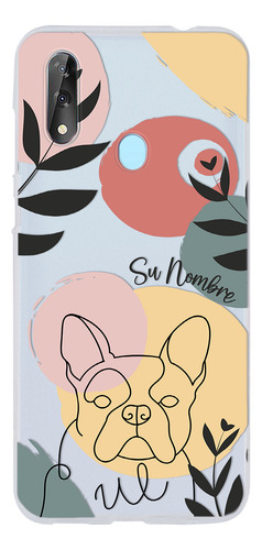 Funda Para Zte Para Mujer Bulldog Francés Minimal Con Nombre