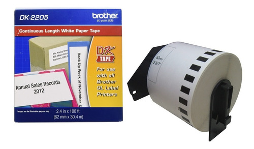 Cinta Brother Dk2205 De Papel Continuo (62 Mm X 30,4 Mt)
