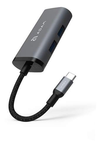 Adam Elements Hub Usb-c A Usb 3.1 X 2, Rj45 Casa Gris