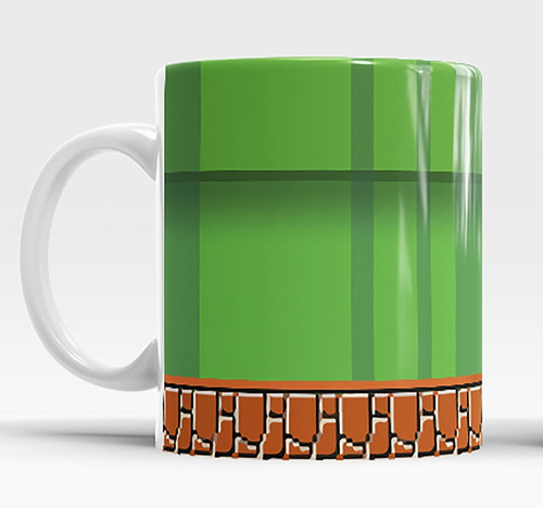 Taza Tubo Super Mario Bros Nintendo Arcade Retro Vintage