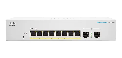 Switch Cisco Cbs220 8p Gigalan Poe 2x1g Sfp Gtia.of.