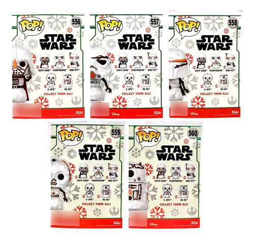 Paquete Funko Pop Star Wars-navidad 5 Figuras