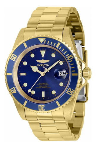 Invicta 8930obxl Pro Diver Para Hombre, Esfera Azul, Oro Ama