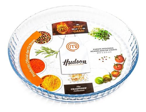 Fuente Vidrio Hudson Redonda Master Chef Horno 27x3.5 Cm 