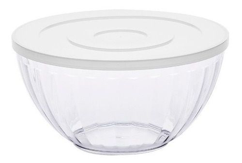 Tigela Bowl 3,6 Lts Transparente 24,5x12,5 Cm Com Tampa