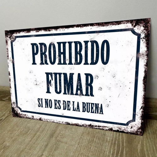 Chapa Decorativa Retro Vintage Frase Prohibido Fumar Cfb203