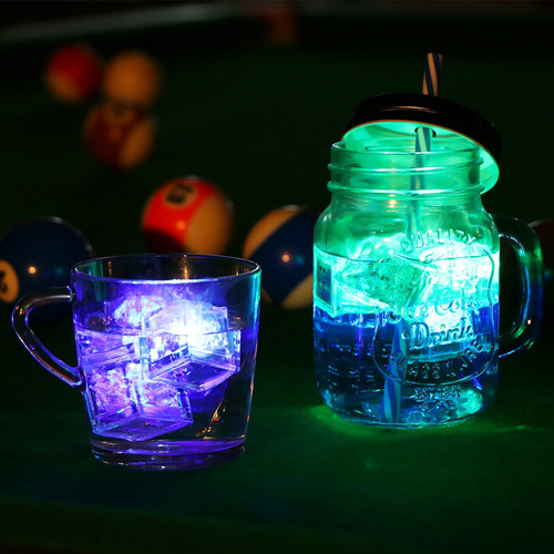Imagen 3 de 9 de 40 Piezas De Cubitos De Hielo Brillantes Bloque Led Blink Se