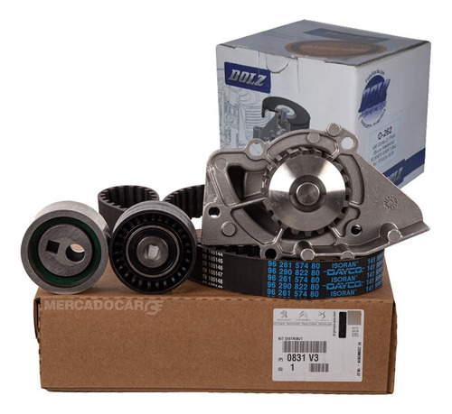 Kit Distribución Orig + Bomba Dolz Peugeot 206 2.0 Hdi 2007