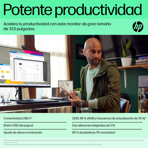 Hp P32u G5 Qhd Usb-c Monitor