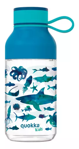 Botella De Agua Niño Tritan Libre Bpa 430ml Quokka Antigoteo Color Azul