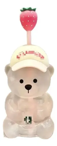 Xt Un Vaso De Vidrio Starbucks Bear Con Gorra De Béisbol.