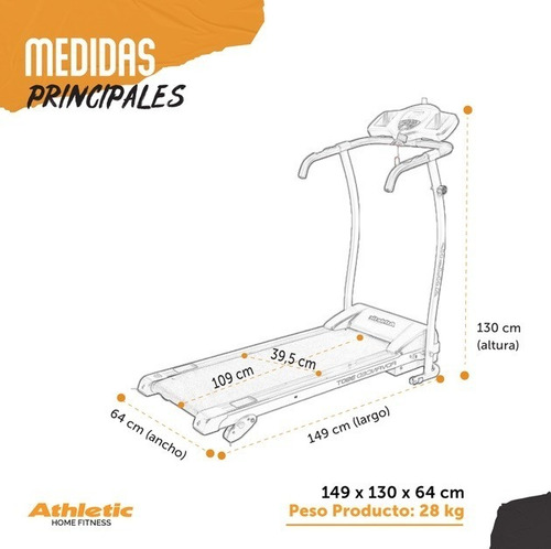Imagen 7 de 8 de Cinta De Correr Eléctrica Athletic Advanced 390t