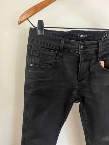 Jeans Negro Basico Replay Talle M No Hugo Boss Rochas (Usado)