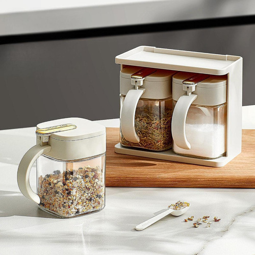 Juego De Organizador De Condimentos De Cocina Moderno Blanco