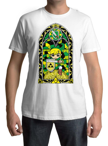 Playera Gamer Legend Of Zelda Vitral Link &0046gm