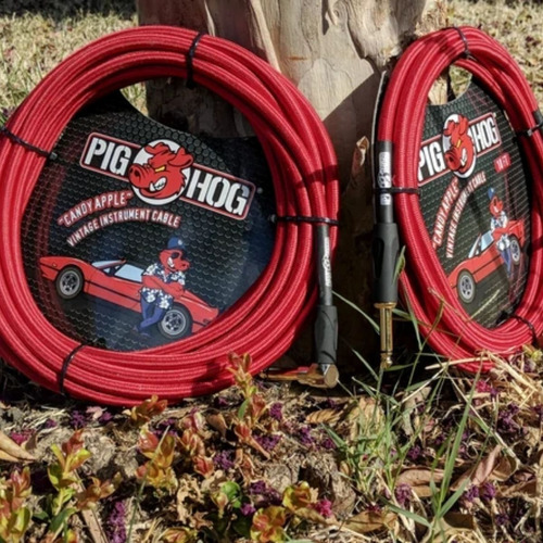 Cable de instrumento Pig Hog Candy Apple, rojo, conector L, 6 m