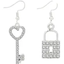 Comprar Aretes Largos Con Diseño De Cerradura Y Llave