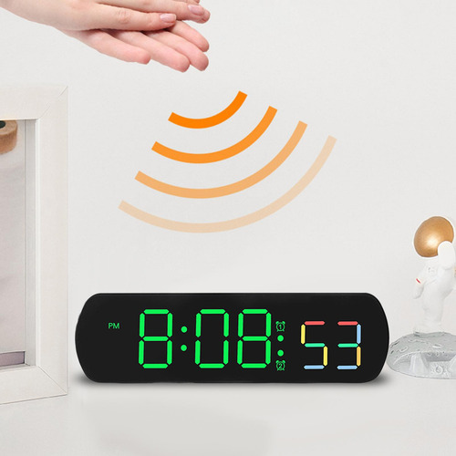 Reloj Electrónico De Escritorio, Reloj Negro Y Verde