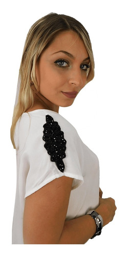 Imagen 4 de 10 de Blusa Suelta Mujer Casual Chic Moderna C/ Charreteras Fiesta