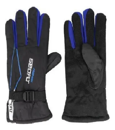 Guantes Para Moto Forrados Para Invierno Impermeable Térmico Azul Único