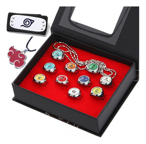 Anel Naruto Akatsuki Itachi Sasuke Kit De Anéis Ninja 10