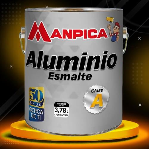 Pintura Esmalte Aluminio 1 Galon Clase A Manpica