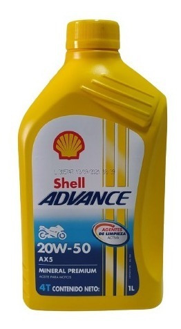 Lubricante 4 Tiempo 20w-50 Mineral Premium Marca Shell