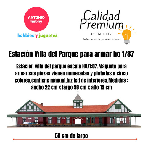 Estación Ho 1/87 Ferromodelismo Villa Del Parque Para Armar