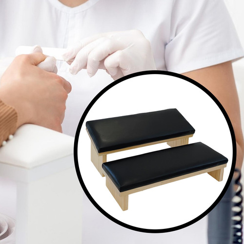 2 Piezas De Reposamanos Para Manicura, Cojín De Mano Negro