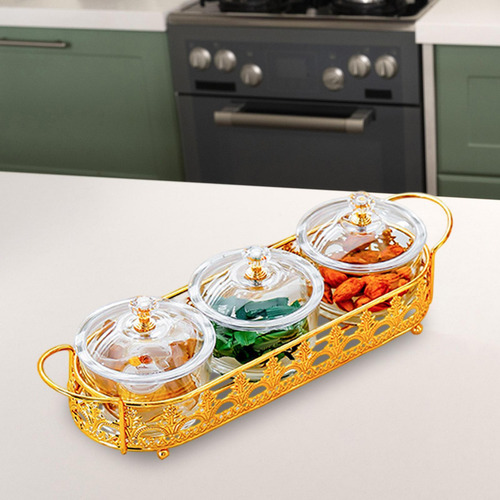 Plato Para Servir Bocadillos De Frutos Secos, 3 Bandejas