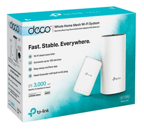 Sistema Wifi Mesh Tp-link Deco M3 Ac1200 (x2) - Electromundo
