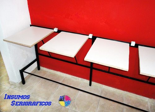 Mesa Lineal De Serigrafia Con Cinco Porta Prendas