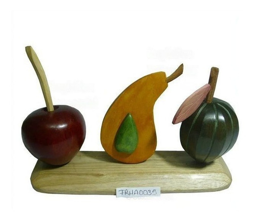 Frutas Madera Artesanal Triple Decorar Hogar