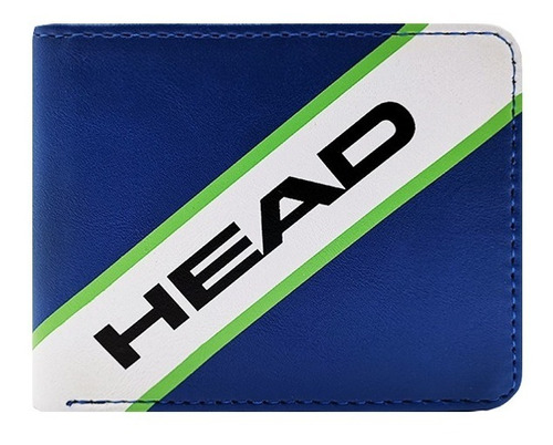 Billetera De Hombre Head Cuero Pu Volante Tarjetero Bicolor 