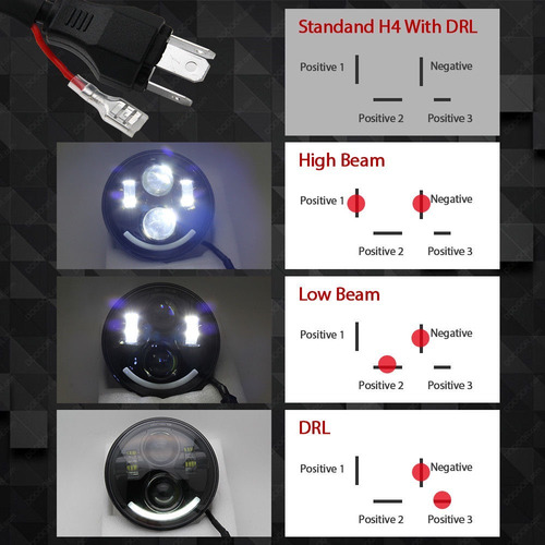 Imagen 6 de 9 de Faro Led Daymaker 5.75 Harley Davidson Sportster Dyna Street