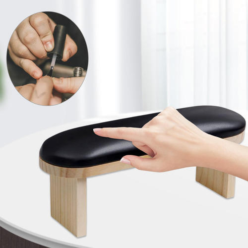 Pu Nail Arm Rest Cojín Hand Rest Cojín Nail Art Negro Alto