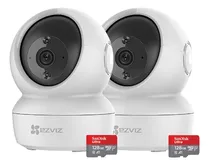 Comprar Kit X2 Cámara Seguridad Ip Wifi Ezviz + 2 Memorias Sd 128gb