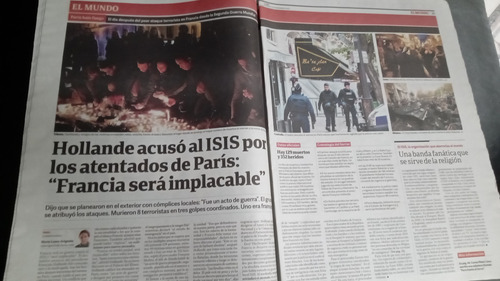 Clarín Atentado En Francia Previa Debate Presiden 2015 15/11 (Usado)