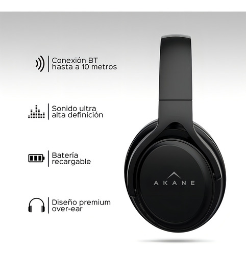 Akane Audifonos Inalambricos Bluetooth 5.0 Premium Con Sonido High Definition, Tipo Diadema Con Microfono Integrado Para Funcion De Manos Libres, Audifonos Con Cable Aux 3.5mm Incluido De 1.2 M