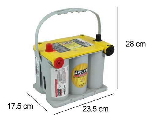 Imagen 4 de 7 de Bateria Gel Amarilla 12 Volts Optima D75/25 Chico 42300060
