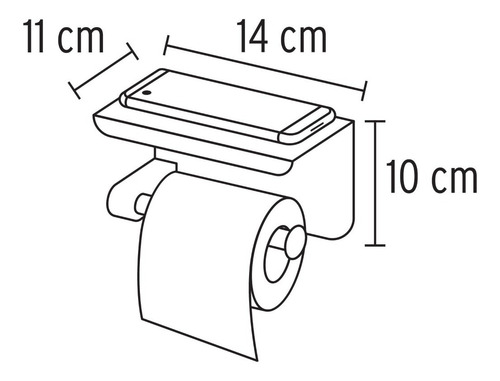 Portarrollo Satín Con Soporte Para Celular, Foset 46355