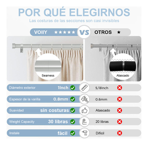 Cortineros De Metal Ajustable Cortineros Economicos Modernos