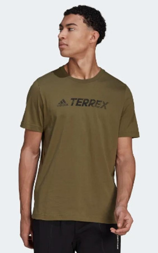 Polera Terrex Classic Logo Hombre Verde Musgo