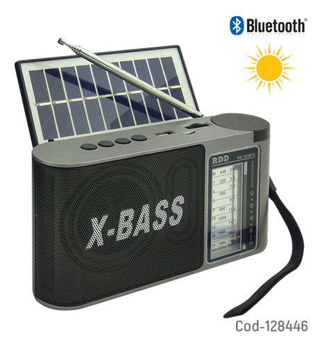 Radio Solar Recargable Con Bluetooth Y Fm