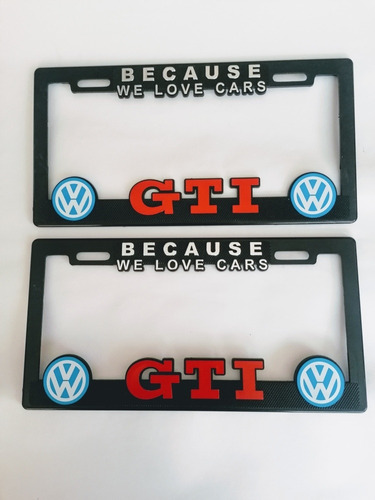 Par Porta Placas Autos Volkswagen Golf Gti Bora Polo Pointer